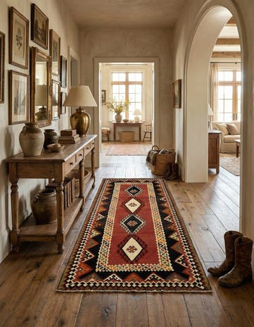 4' 6 x 9' 9 Hand Knotted Ghashghai Persian Runner Rug