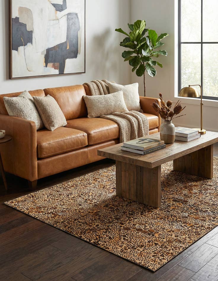 Detail image of  5' x 8' Cowhide Stocks Rug