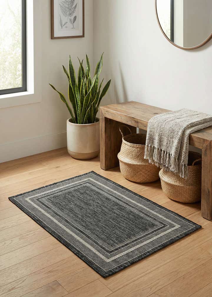 2' x 3' 1 Easy-Clean Border Indoor / Outdoor Rug