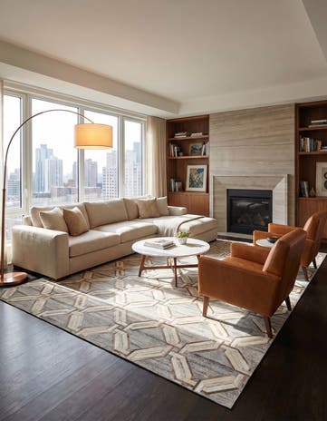 5' 4 x 8' Cowhide Rug