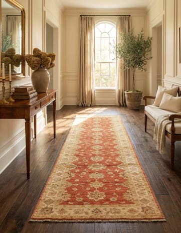 2' 9 x 9' 9 Hand Knotted Peshawar Ziegler Runner Rug