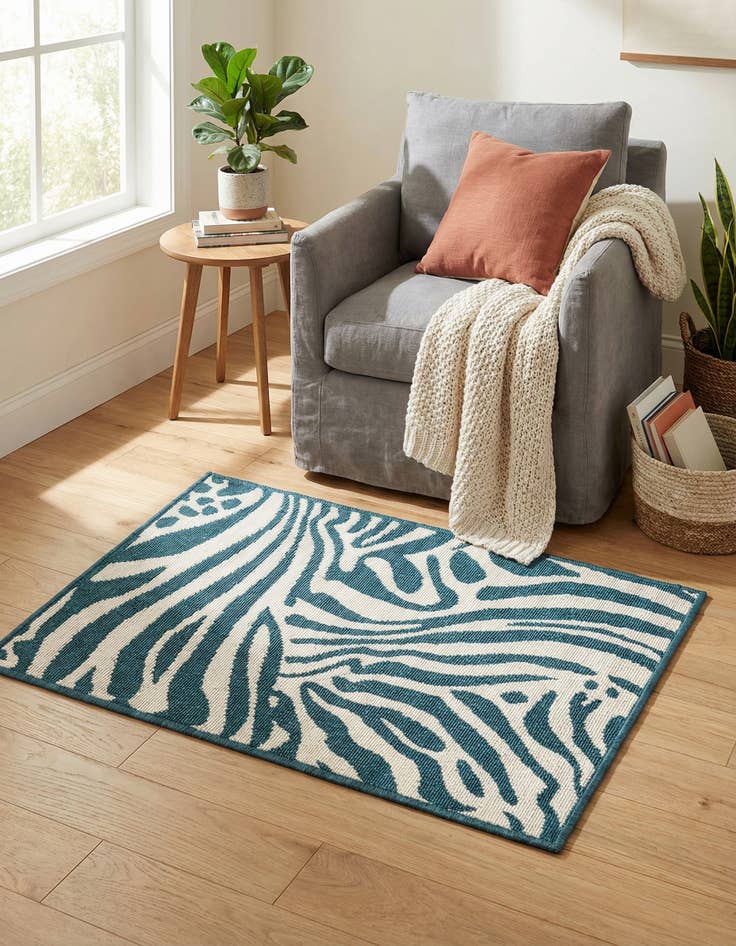 Detail image of 2' x 3'  Washable Safari Indoor / Outdoor Rug