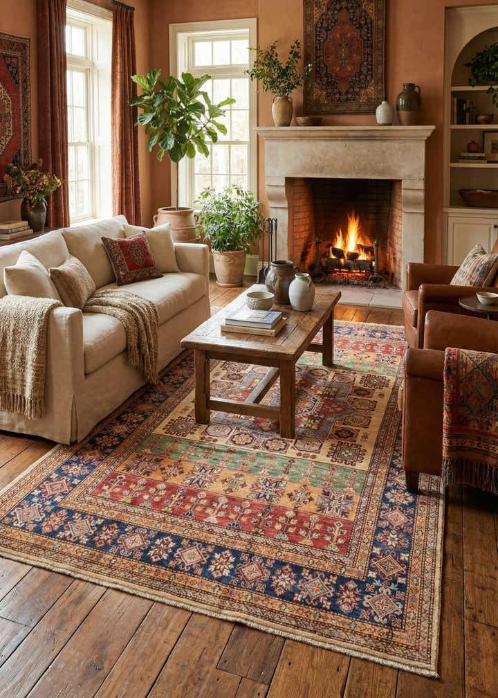 5' 11 x 8' 1 Hand Knotted Kazak Oriental Rug