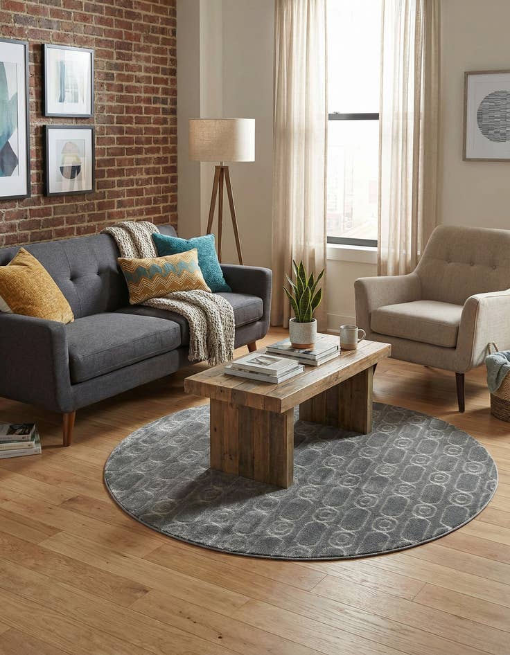 Detail image of 6' x 6' Vogue Geo Round Rug