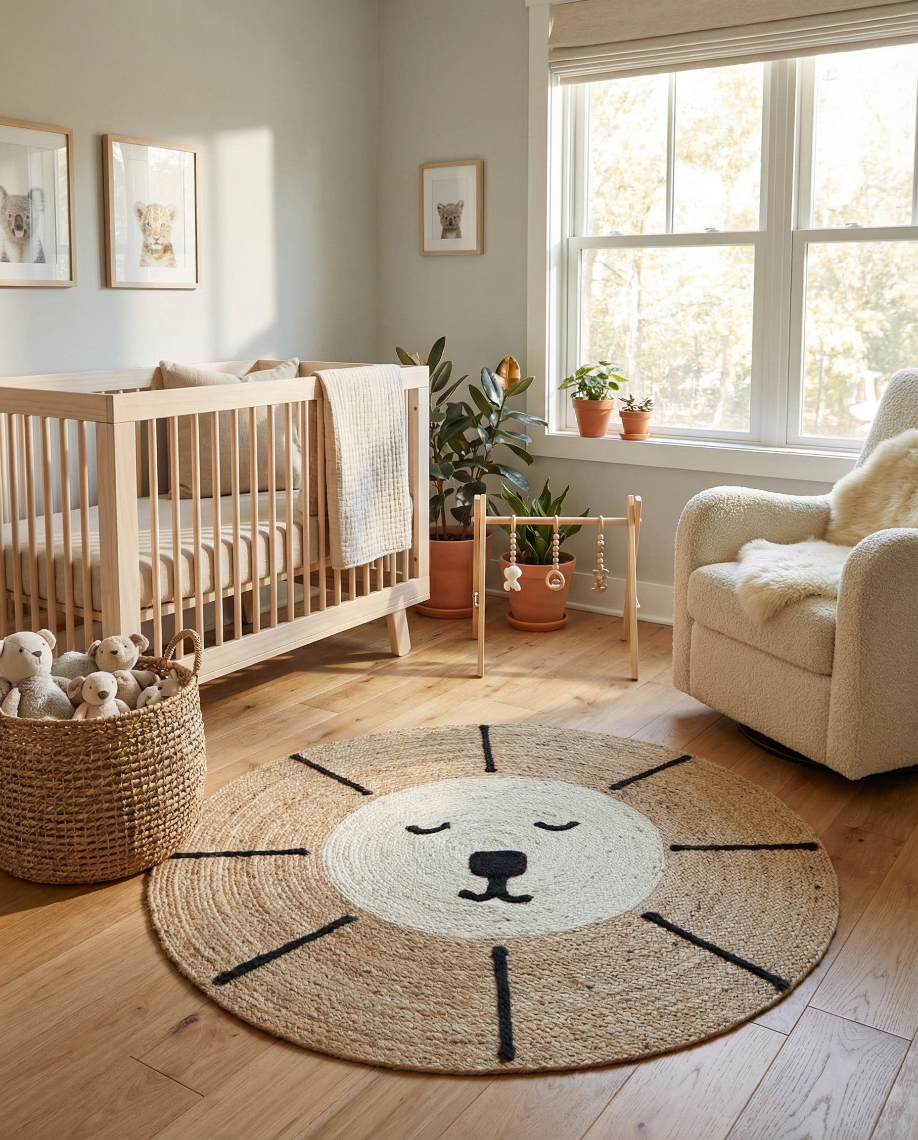  7' 10 x 7' 10 Kids Braided Jute Round Rug