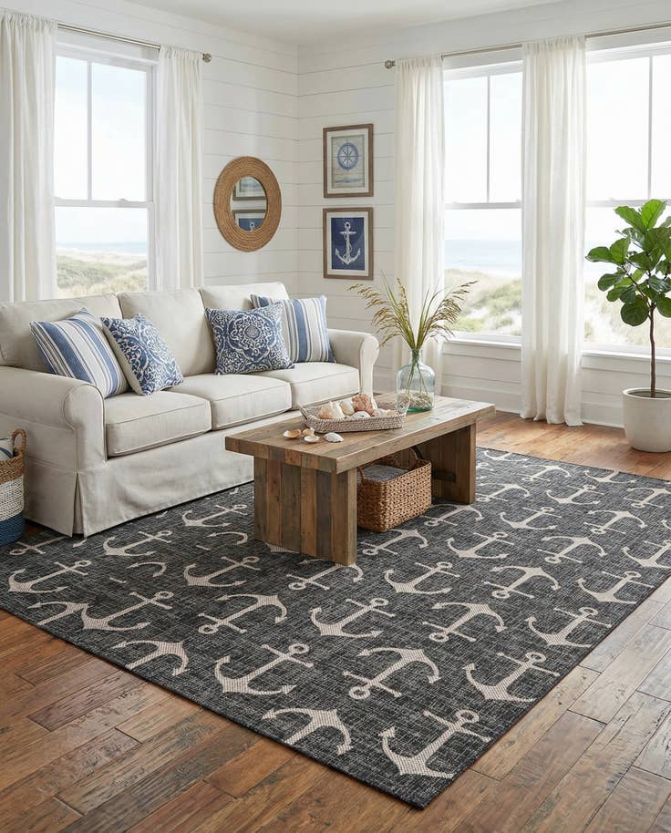 Detail image of 10' x 13' Easy-Clean Coastal Indoor / Outdoor Rug