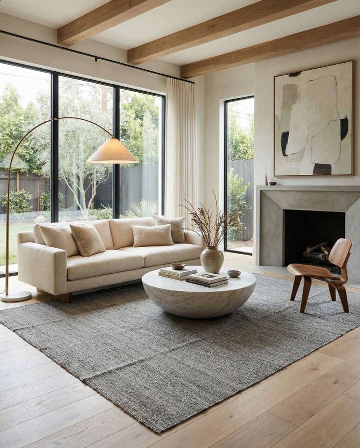 8' 6 x 9' 5 Hand Woven Kilim Modern Wool Square Rug