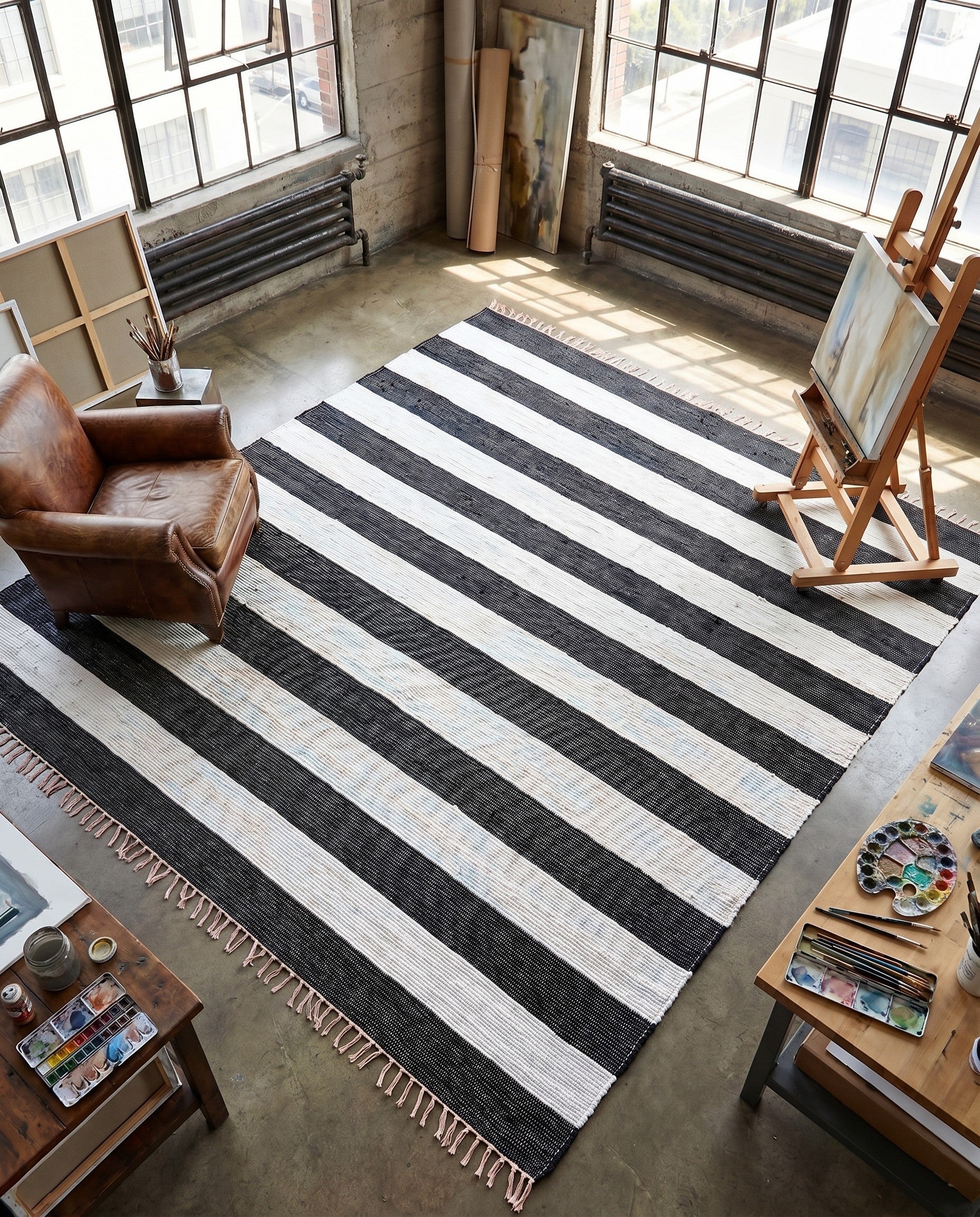 10' x 10' Hand Woven Chindi Rag Square Rug