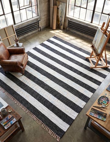 10' x 10' Hand Woven Chindi Rag Square Rug
