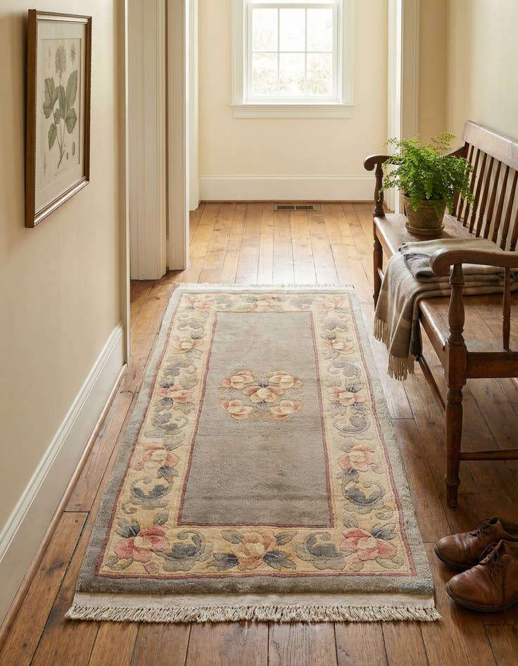 Detail image of  2' 3 x 4' 9  Hand Knotted Nepal Wool Runner Rug