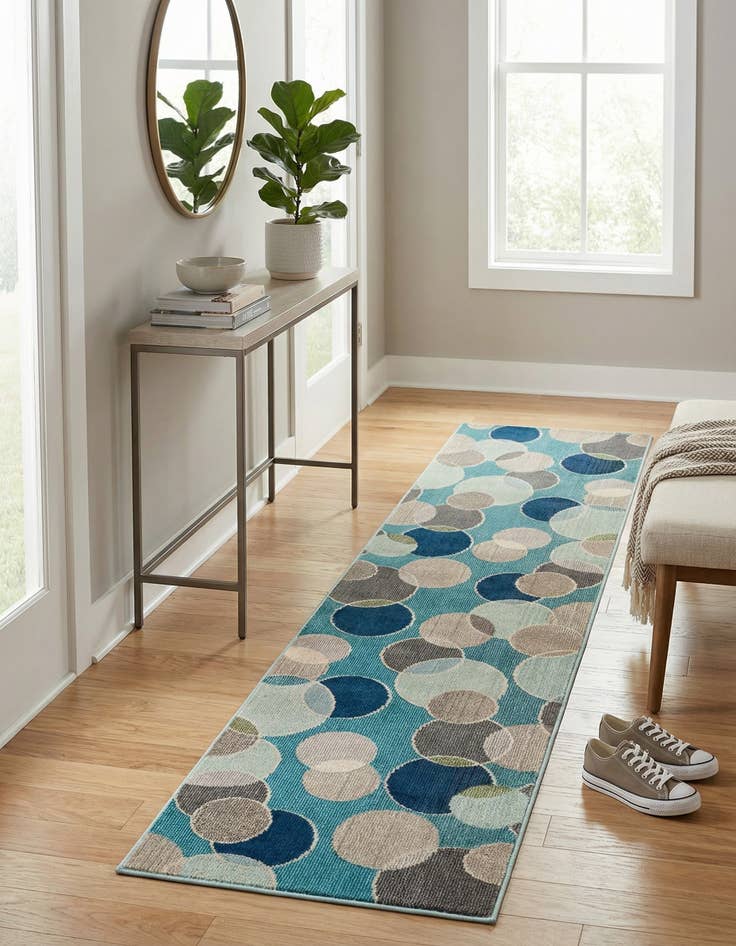 Detail image of 2' 7 x 10'  Washable Spectrum Runner Rug