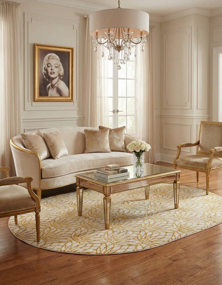 Detail image of  7' 10 x 10'  Marilyn Monroe™ Glam Dahlia Oval Rug