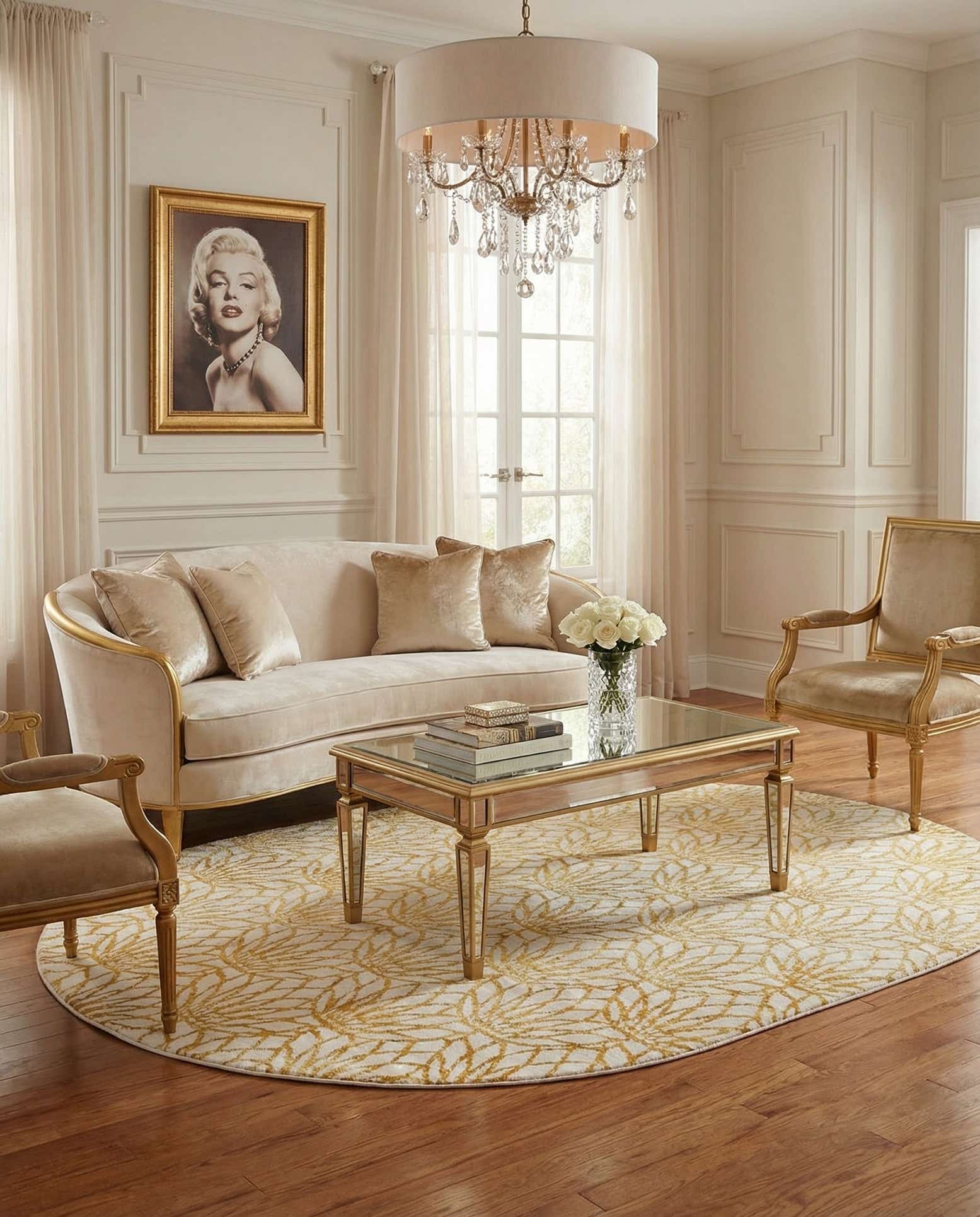 7' 10 x 10' Marilyn Monroe™ Glam Dahlia Oval Rug
