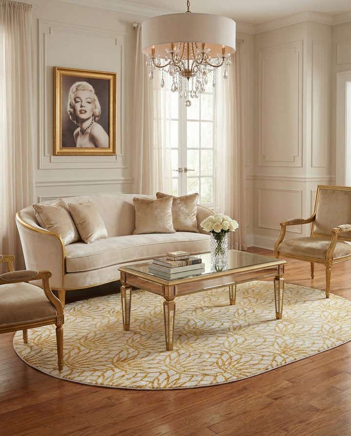 7' 10 x 10' Marilyn Monroe™ Glam Dahlia Oval Rug