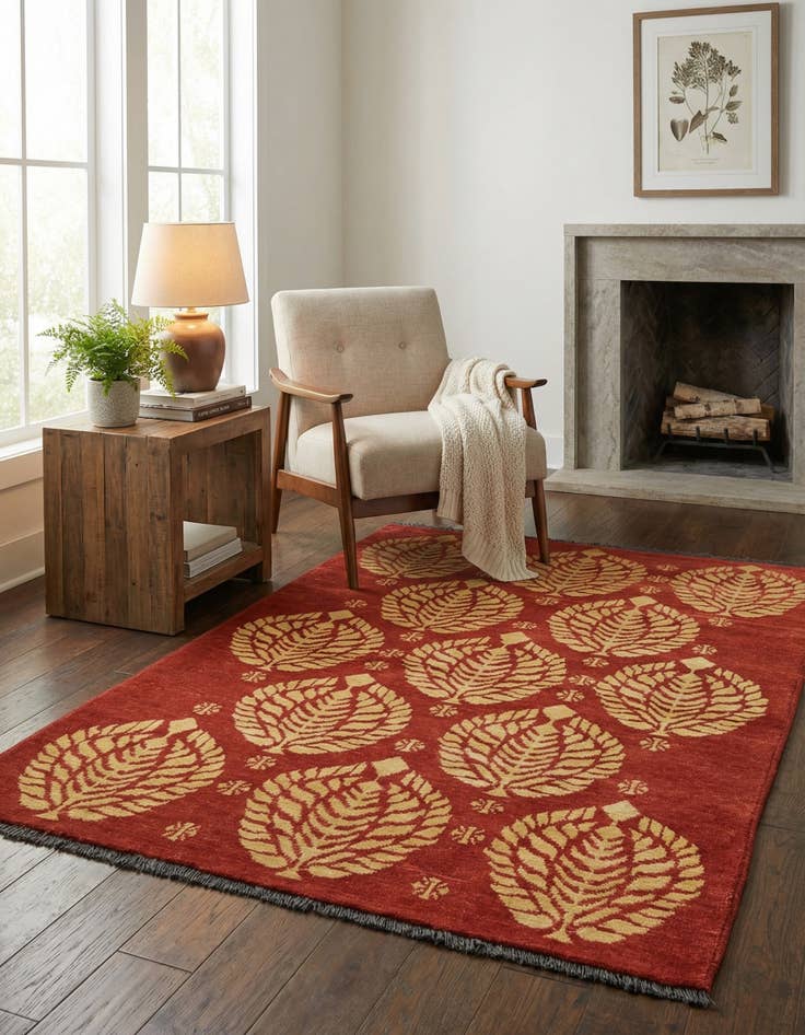 Detail image of 3' 6 x 4' 9  Hand Knotted Modern Ziegler Rug