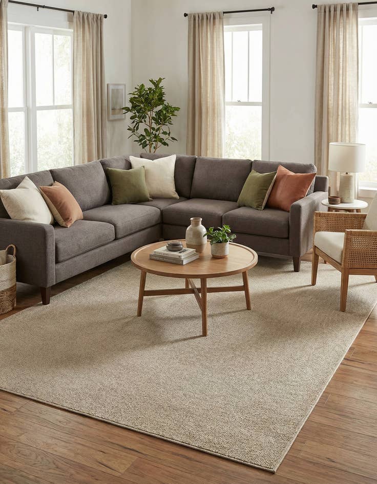 Detail image of  7' 10 x 10'  Washable Solid Indoor / Outdoor Rug