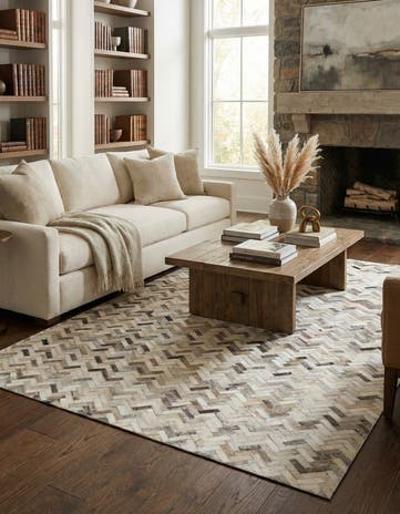 5' x 7' 11 Cowhide Stocks Rug