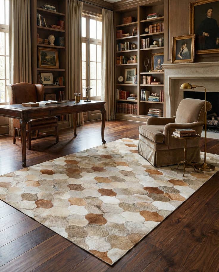 Detail image of 5' x 8' Cowhide Stocks Rug