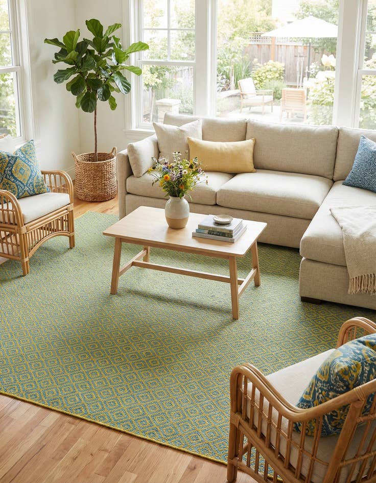 Detail image of 10' 8 x 10' 8  Washable Jill Zarin Costa Rica Indoor / Outdoor Square Rug