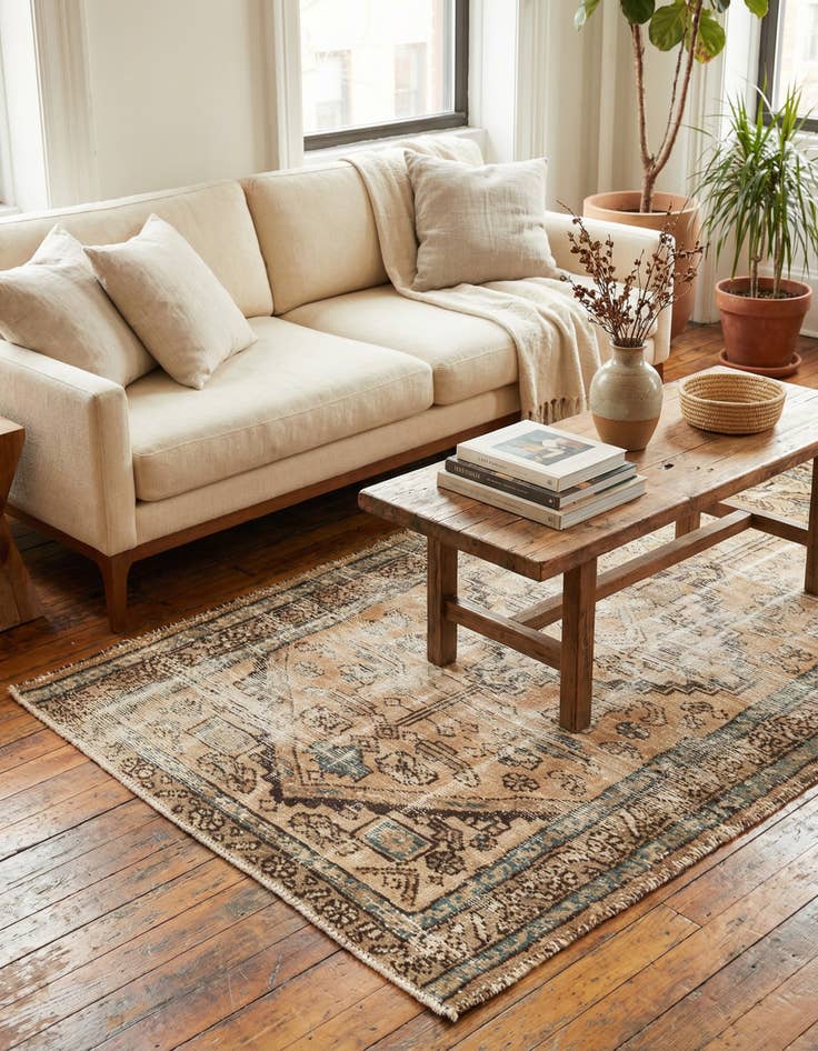 Detail image of 3' 1 x 5' 8  Hand Knotted Ultra Vintage Persian Wool Rug