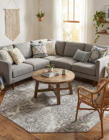 Light Gray Monaco Octagon Rug