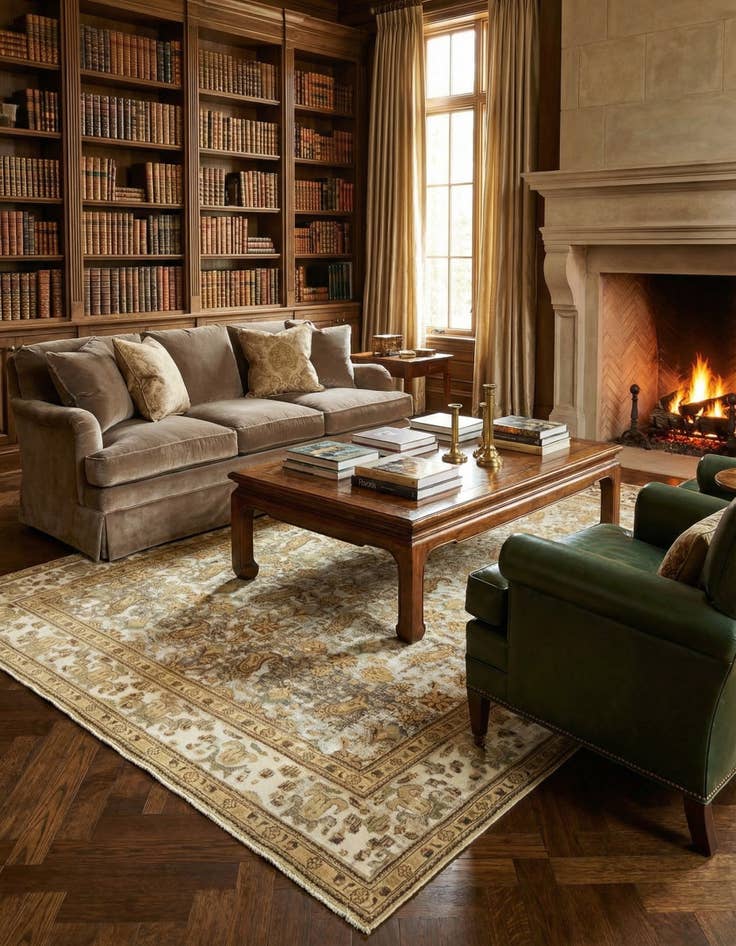 Detail image of 8' 4 x 11' 6  Hand Knotted Vintage Royal Persian Wool Rug