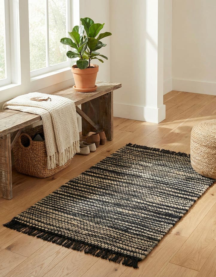 3' 1 x 5' 1 Hand Woven Chunky Jute Rug