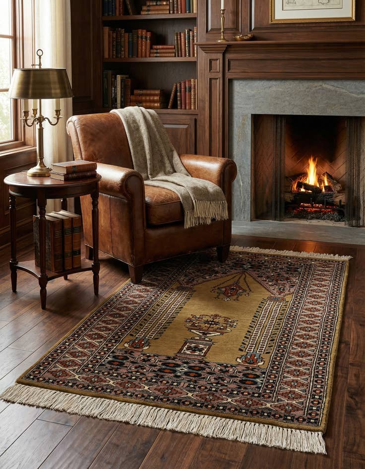 Detail image of 2' 8 x 4' Hand Knotted Bokhara Oriental Wool Rug