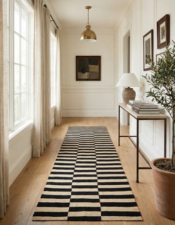 2' 8 x 9' 6 Hand Woven Kilim Modern Wool Runner Rug