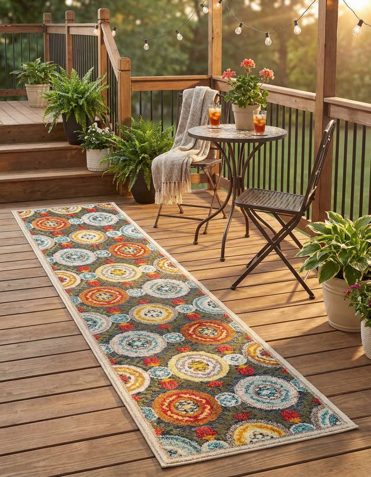 Detail image of 2' 7 x 10' Easy-Clean Casablanca Indoor / Outdoor Runner Rug