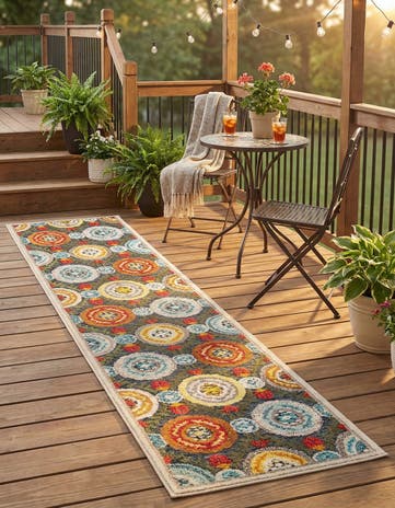 2' 7 x 10' Easy-Clean Casablanca Indoor / Outdoor Runner Rug