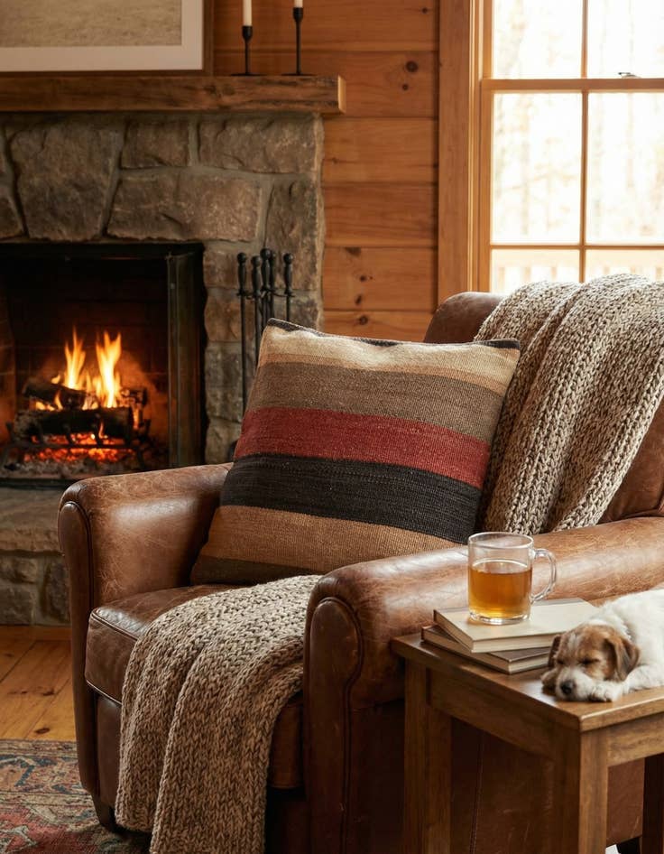 Detail image of  1' 4 x 1' 6  Hand Woven Pillow Wool Square Rug