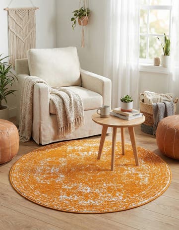 Orange Dover Round Rug