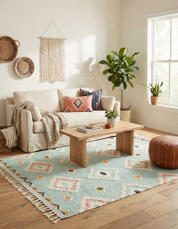 Detail image of  8' x 11'  Hand Woven Arizona Wool Rug