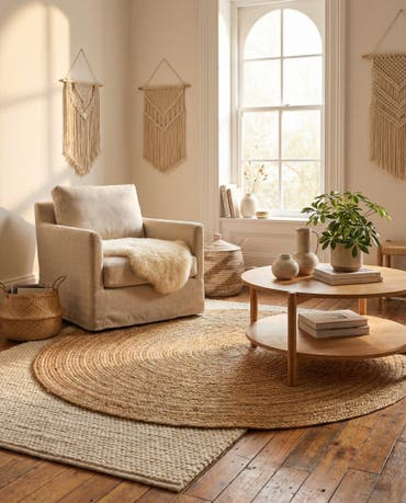  5' 1 x 5' 1  Hand Braided Jute Luxe Round Rug