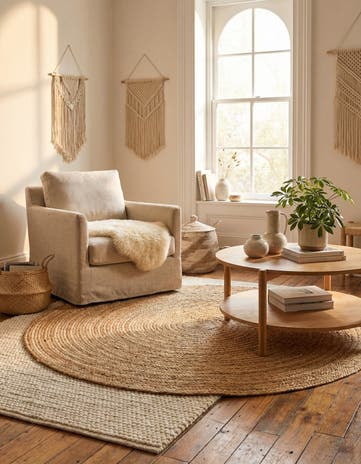 5' 1 x 5' 1 Handmade Braided Jute Luxe Round Rug