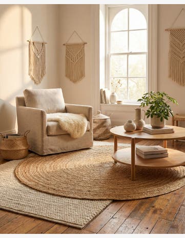 Natural Handmade Braided Jute Luxe Round Rug