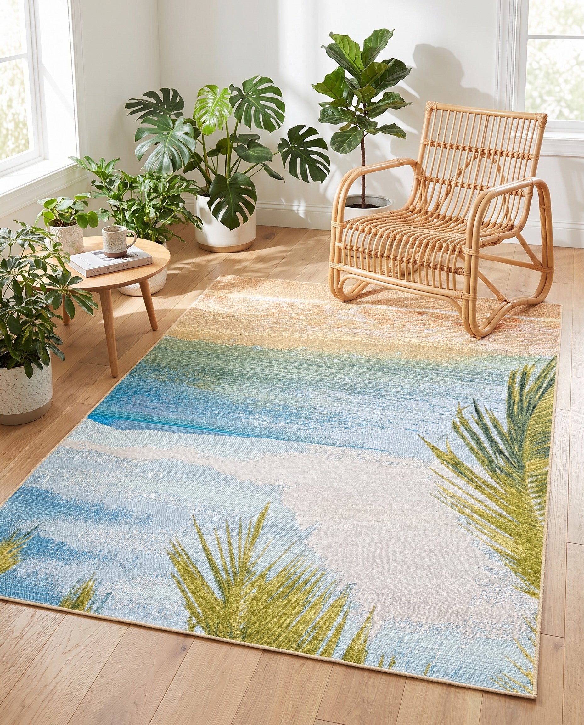 4' x 6' Easy-Clean Coastal Indoor / Outdoor Rug