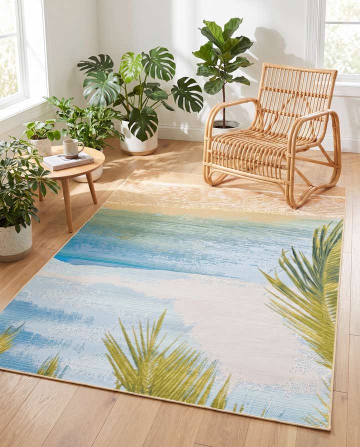 4' x 6' Easy-Clean Coastal Indoor / Outdoor Rug