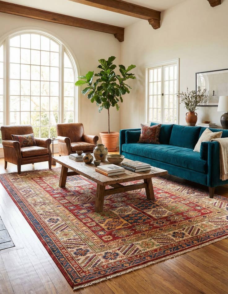 Detail image of 5' 8 x 7' 7  Hand Knotted Kazak Oriental Rug