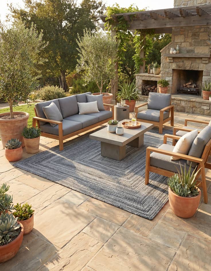 Detail image of 7' 10 x 10' Easy-Clean Eco Verse Washable Indoor / Outdoor Rug