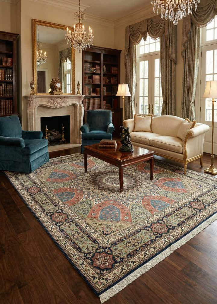 8' 3 x 8' 5 Hand Knotted Tabriz Persian Square Rug