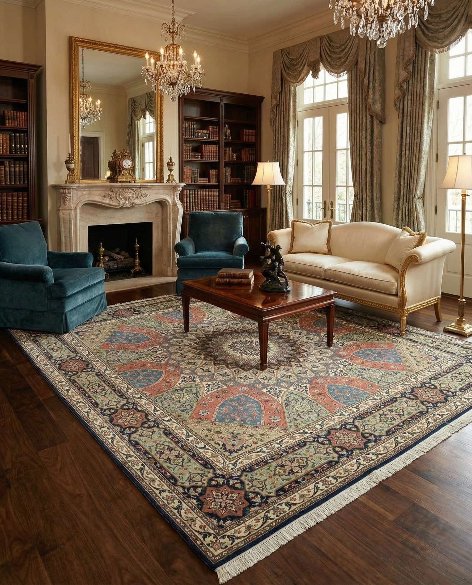 8' 3 x 8' 5 Hand Knotted Tabriz Persian Square Rug