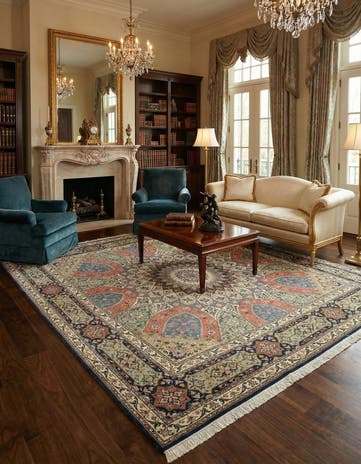 8' 3 x 8' 5 Hand Knotted Tabriz Persian Square Rug