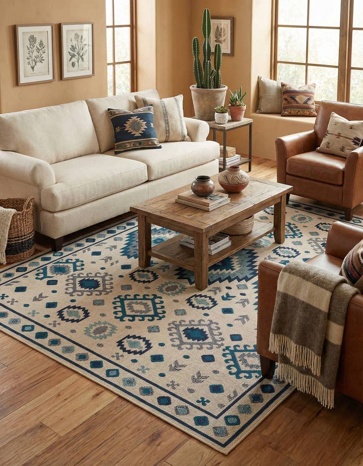 Detail image of 9' x 12'  Washable Baja Indoor / Outdoor Rug