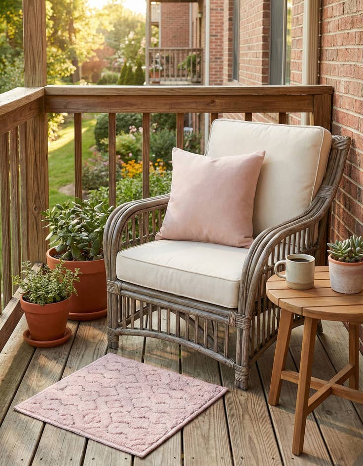 Detail image of 1' 4 x 1' 4  Washable Trellis Textured Indoor / Outdoor Sample Rug