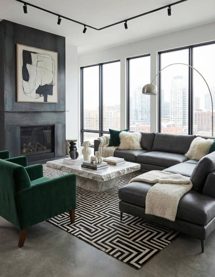 Detail image of  8' x 10' Cowhide Leather Rug