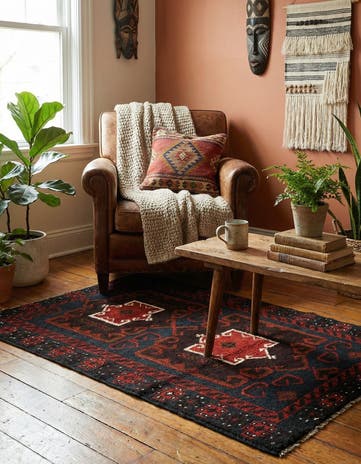 2' 10 x 4' 9 Hand Knotted Balouch Persian Wool Rug