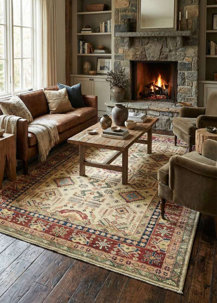 5' 9 x 8' 9 Hand Knotted Kazak Oriental Rug