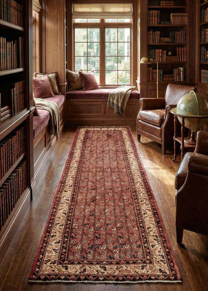 3' 8 x 10' 3 Hand Knotted Farahan Persian Wool Runner Rug